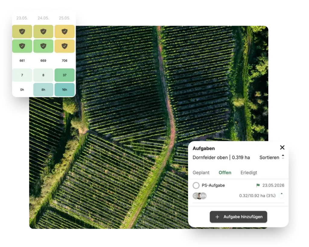 VineForecast mockup on weinbergen